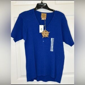 CMI Brand NEW w/ tags Sweater Blue Womens Sz XL V-neck